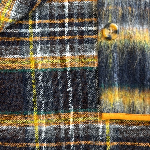 Urban Outfitters Emelie Plaid Longline Shirt Jacket Oversized Size XS/Small - Picture 5 of 6